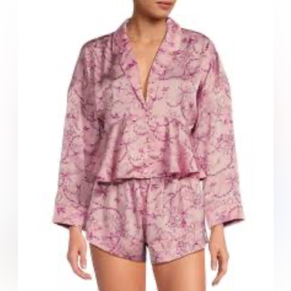 NWT Free PeopleWomen's Beauty Sleep Pajama Set in Blushing Combo